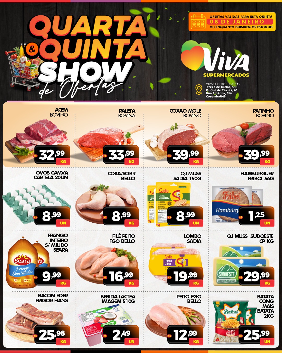 Folheto de ofertas do Supermercado  válido até 8 de janeiro