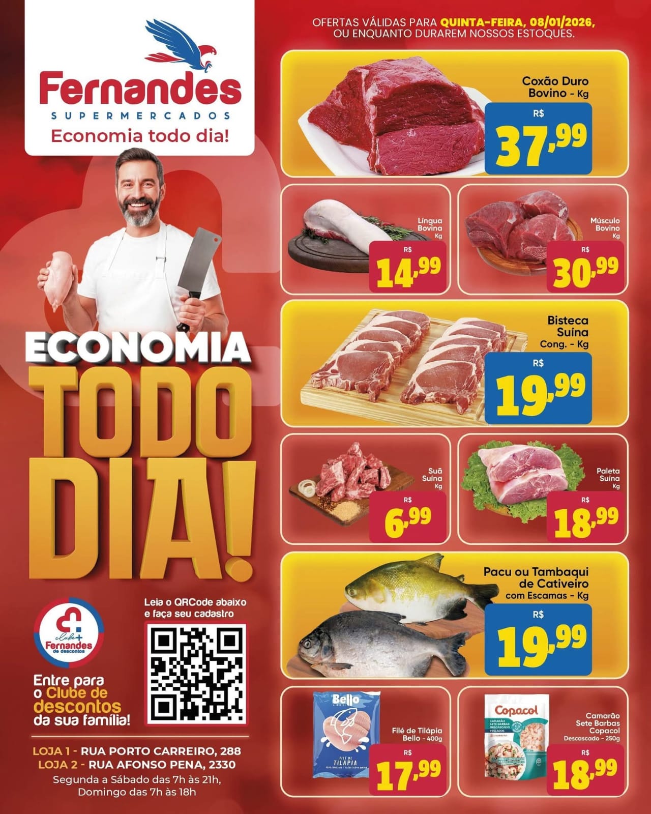 Folheto de ofertas do Supermercado  válido até 8 de janeiro