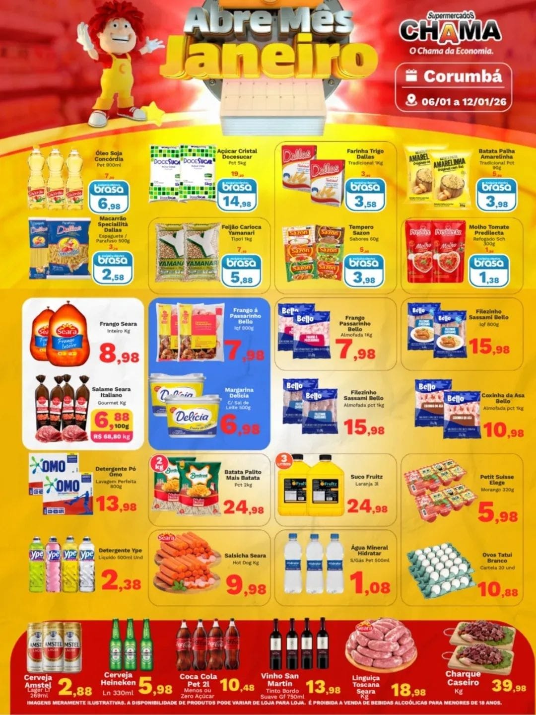 Folheto de ofertas do Supermercado  válido até 8 de janeiro