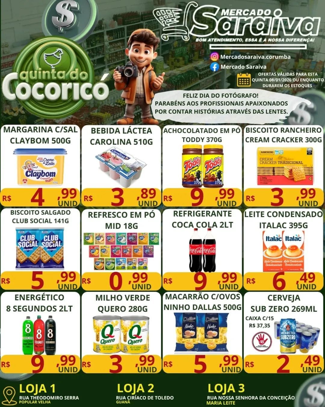 Folheto de ofertas do Supermercado  válido até 8 de janeiro