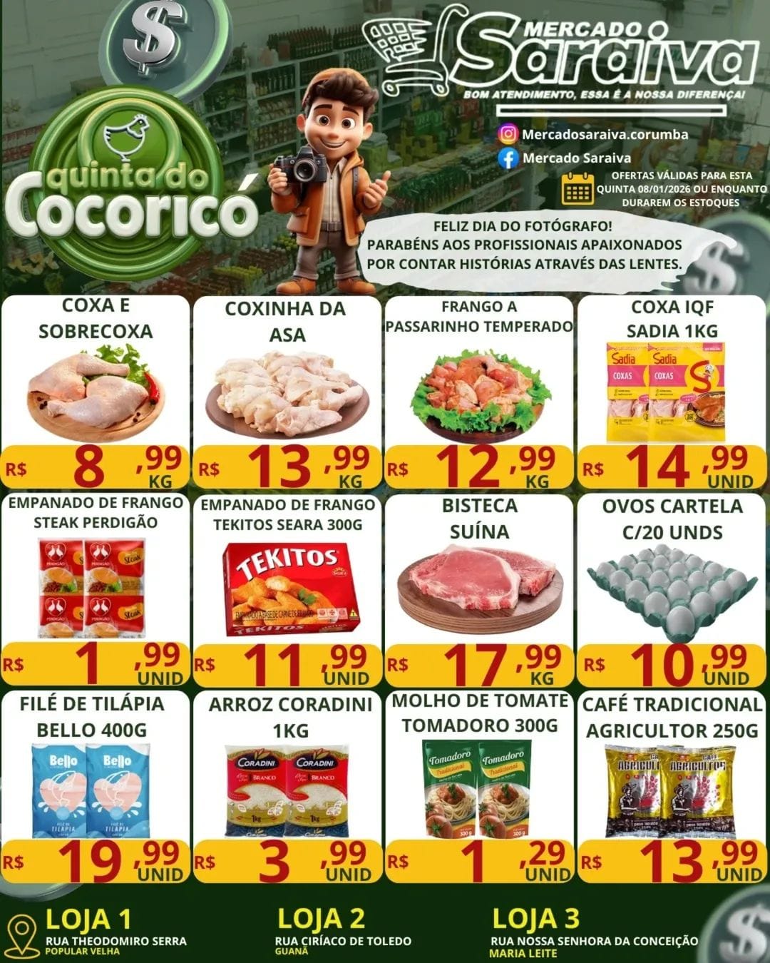 Folheto de ofertas do Supermercado  válido até 8 de janeiro